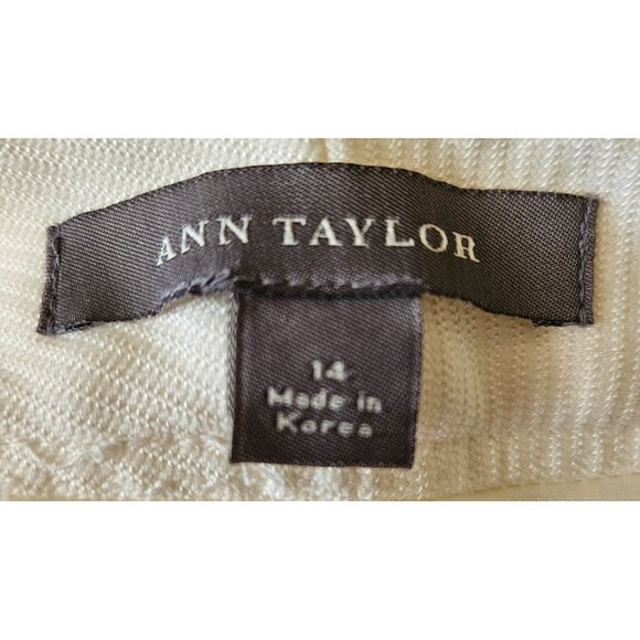 Ann Taylor Woman SZ 14 Cream Textured Trouser Lined NWOT Business Party Old Mone - Picture 5 of 7